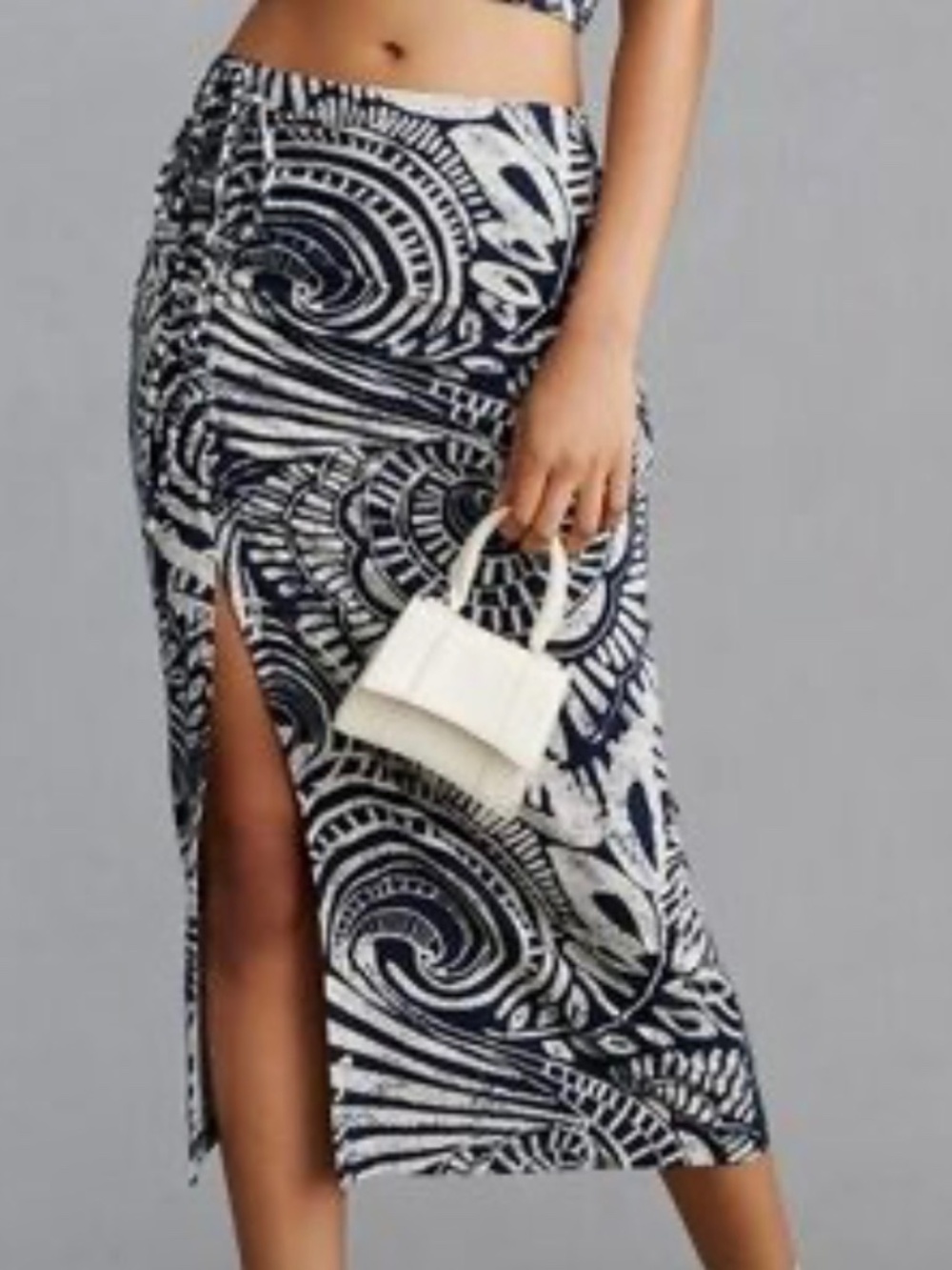 Anthropologie Floral Skirt with adjustable side tie